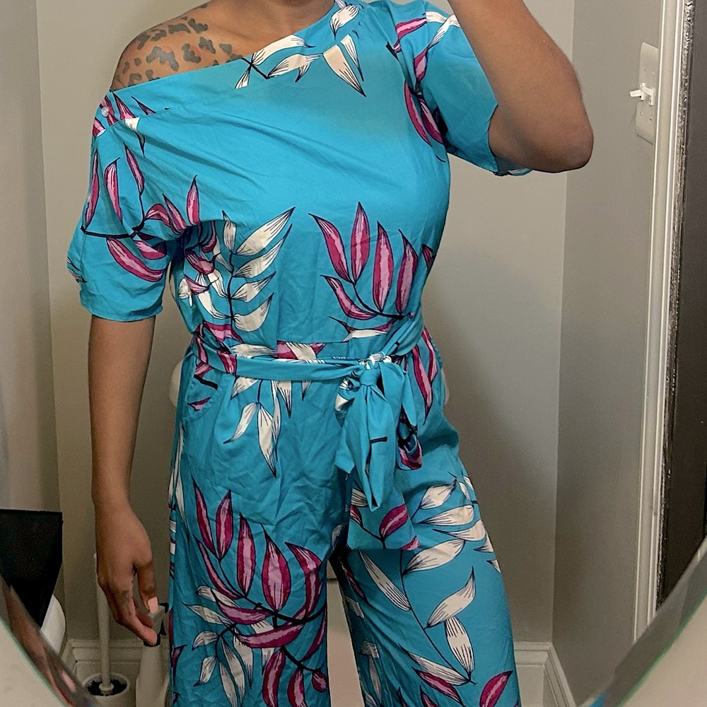 Off-Shoulder Floral Jumpsuit